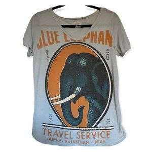 Lucky Brand Short Sleeve Tee Jaipur Print Sz L